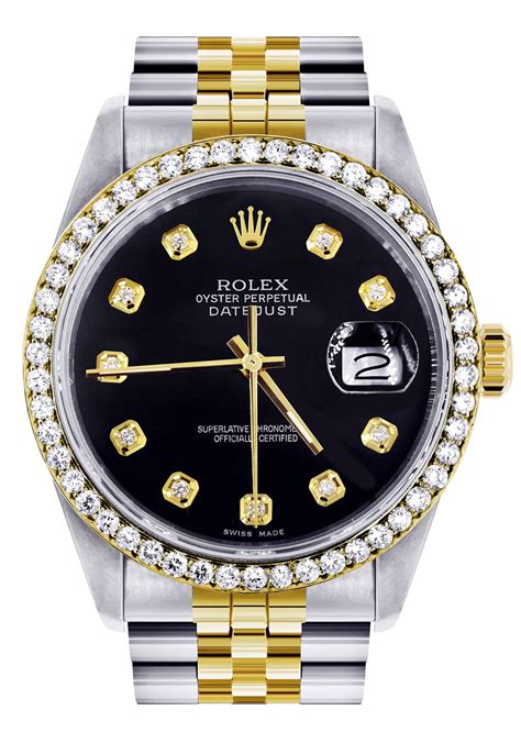 rolex datejust gold black dial|rolex datejust black jubilee dial.